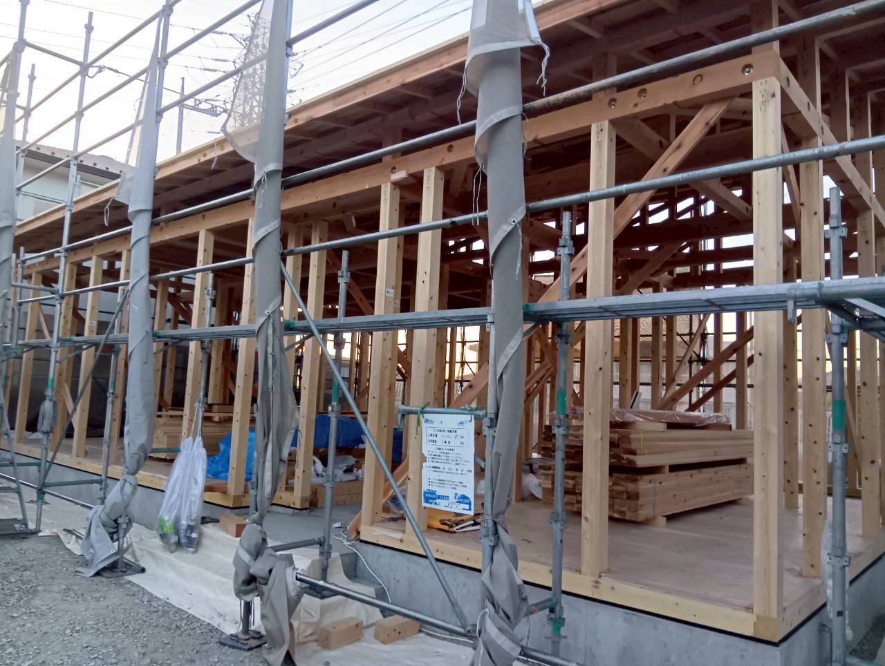 【お施主様ゴト】本日、甲府市で棟上を行いました。