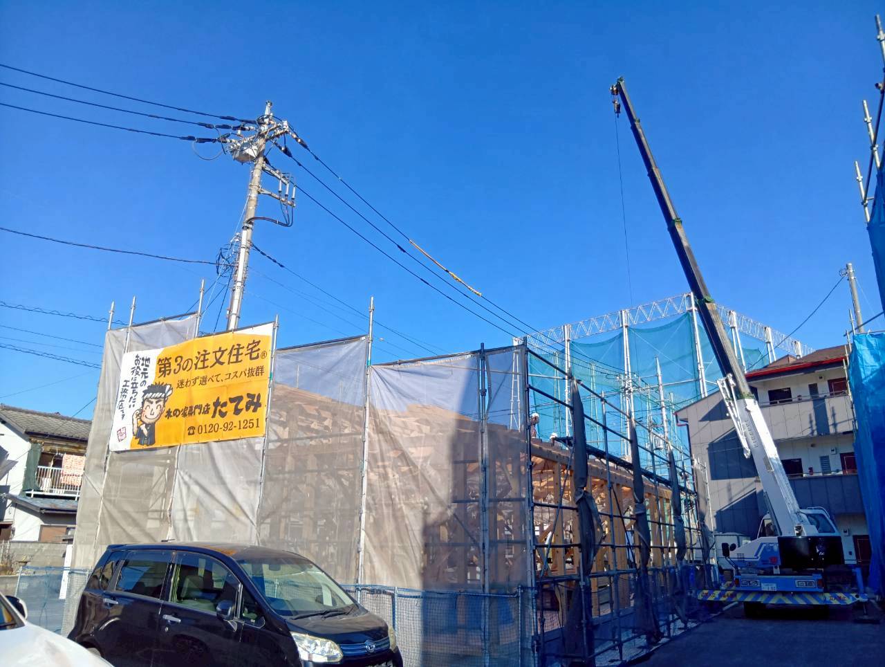 【お施主様ゴト】本日、甲府市で棟上を行いました。